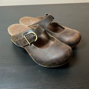 Dansko Brown Leather Mules
